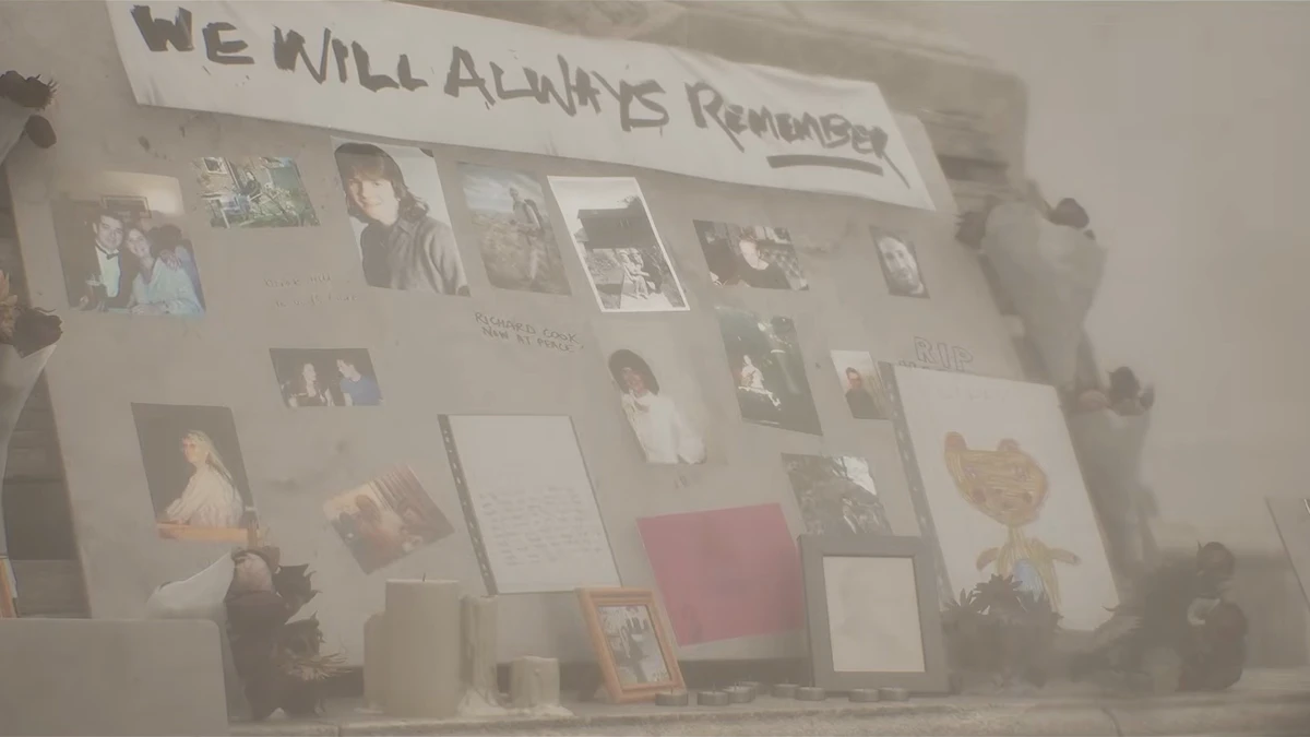 A memorial wall inside the union estate